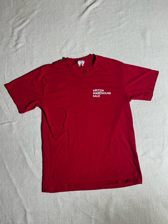 Aritzia Tops - Aritzia Warehouse Sale Promotional Red Crewneck Short-Sleeve Graphic Tee